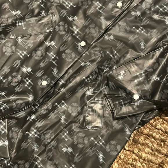 Voguemont‎ Vintage Mens Graphic Printed Long Rain Coat Size Large